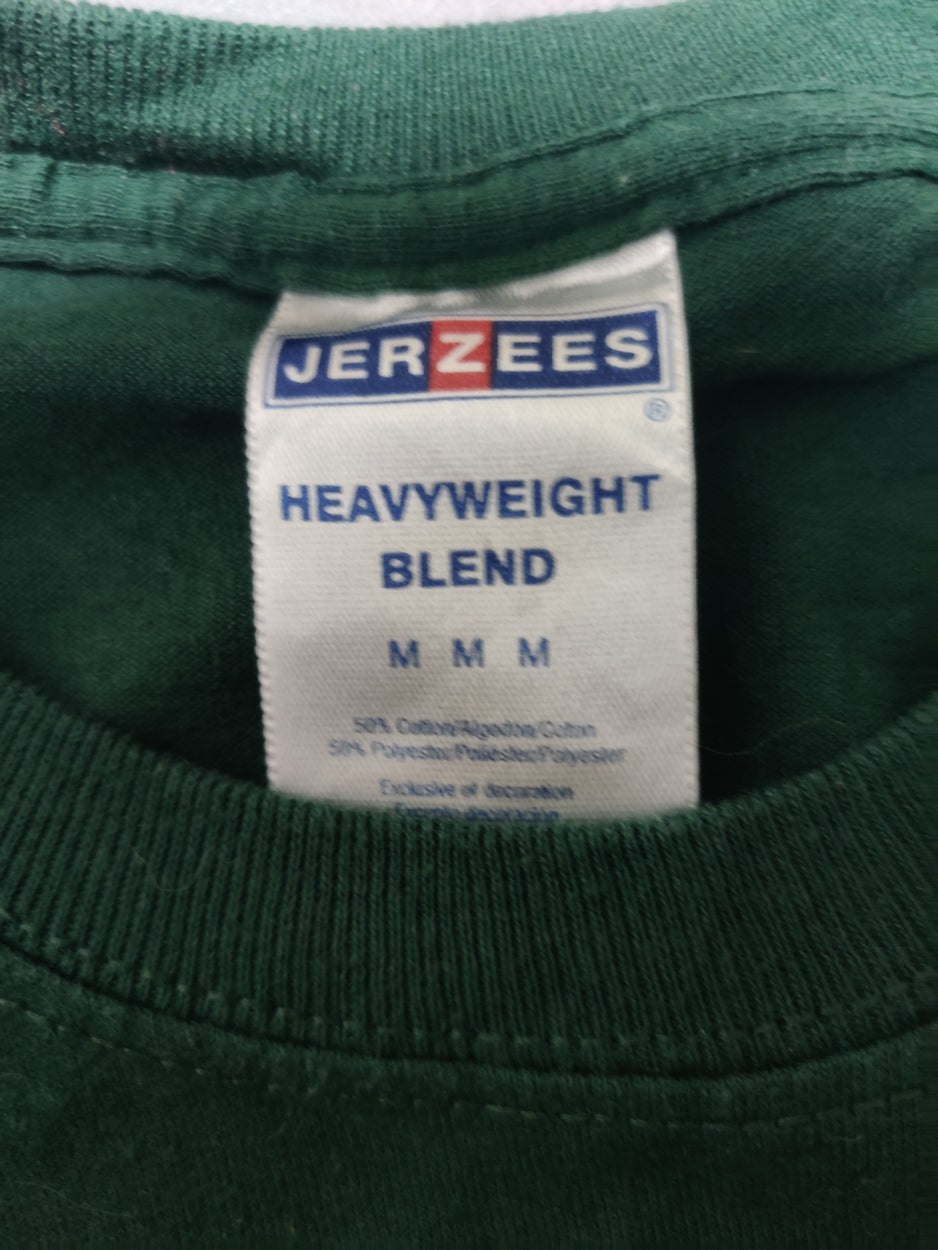 Jerzees Men Cotton Green T Shirt M
