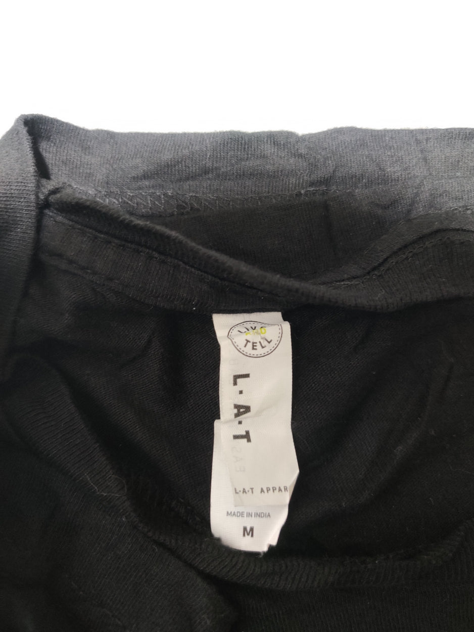Live And Tell Men Cotton Black T Shirt M