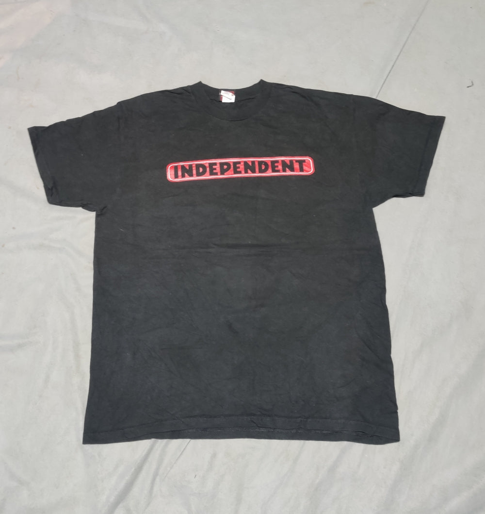 Independent Men Cotton Black T Shirt L
