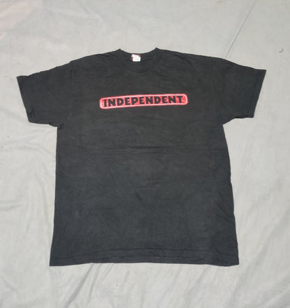 Independent Men Cotton Black T Shirt L