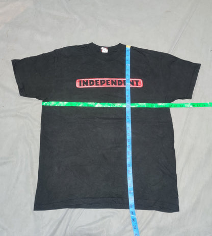 Independent Men Cotton Black T Shirt L
