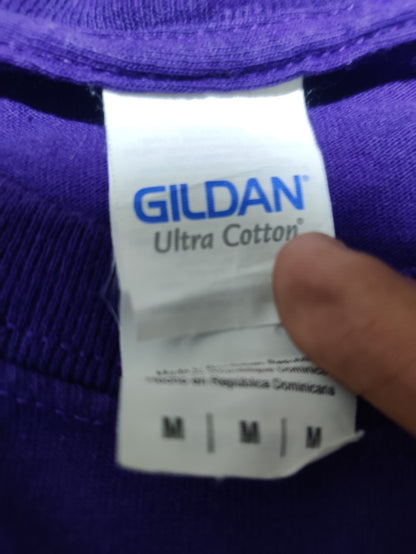 Gildan Men Cotton Purple T Shirt M