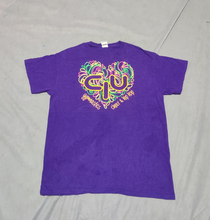Gildan Men Cotton Purple T Shirt M