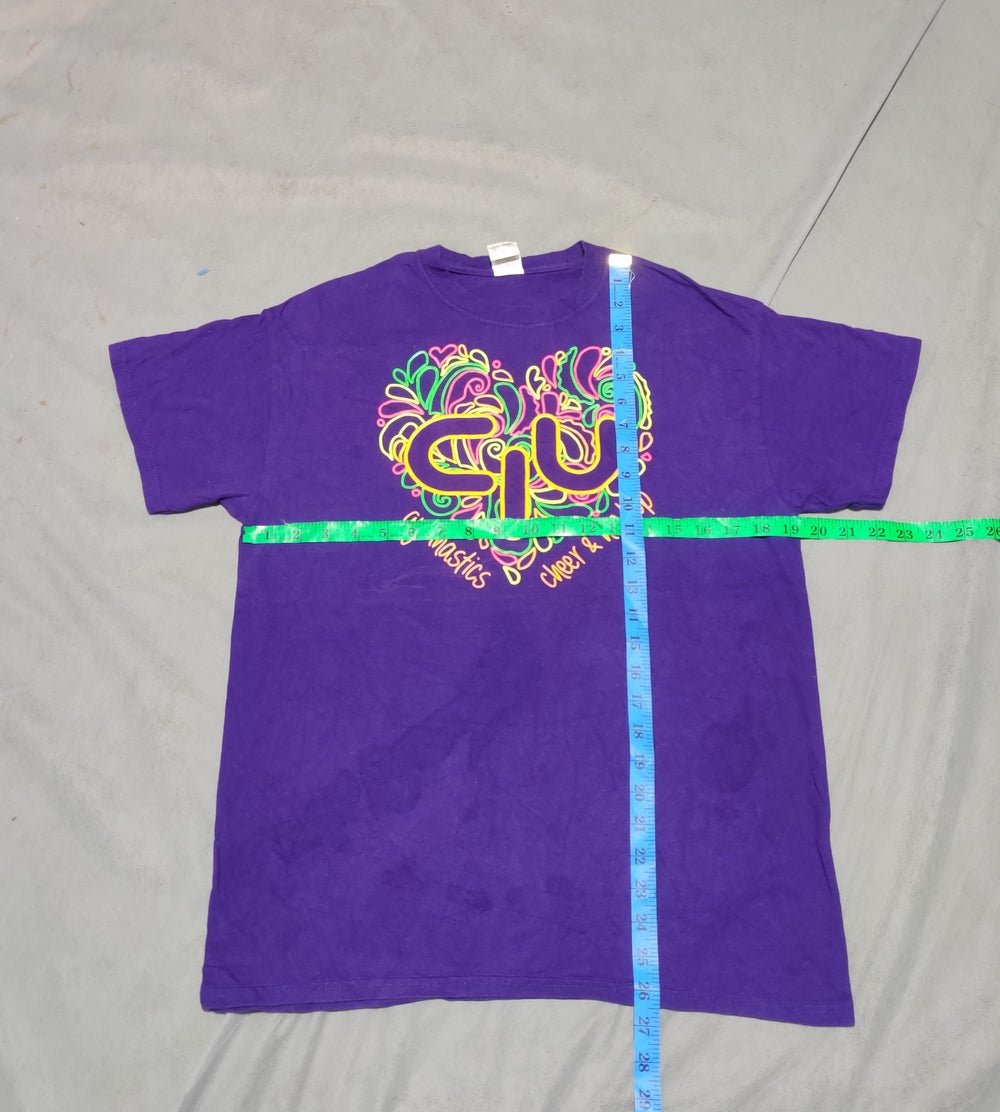 Gildan Men Cotton Purple T Shirt M