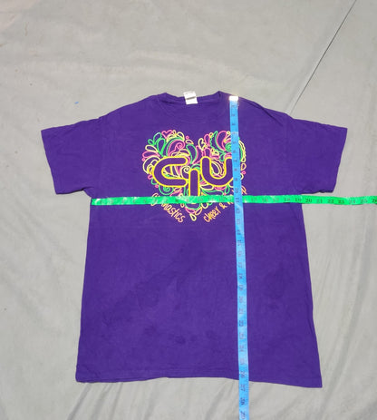 Gildan Men Cotton Purple T Shirt M