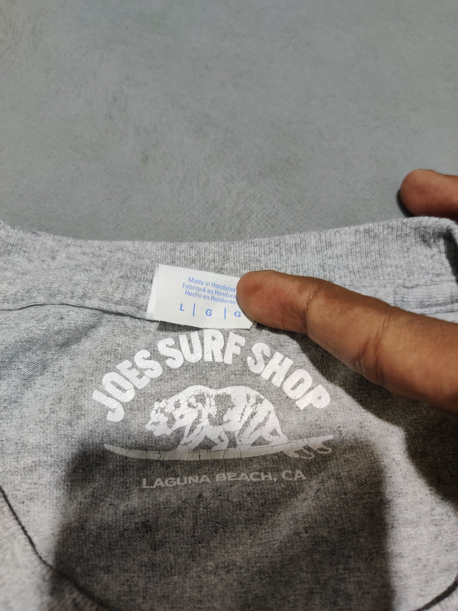 Joes Surf Shop Men Cotton Gray T Shirt