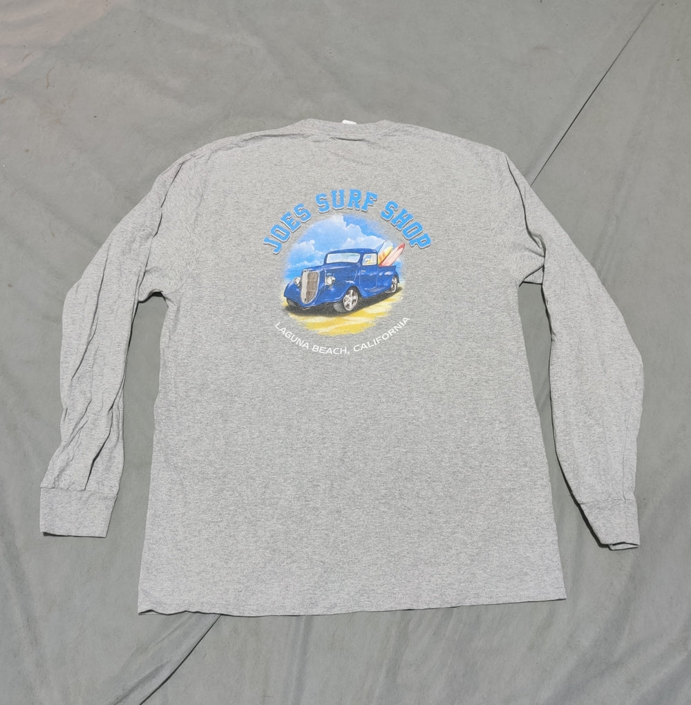 Joes Surf Shop Men Cotton Gray T Shirt