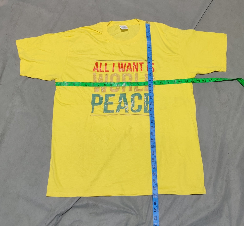Port & Company Men Cotton Yellow T Shirt L
