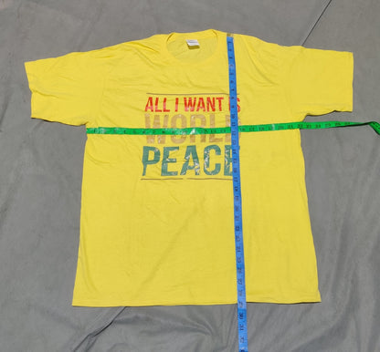 Port & Company Men Cotton Yellow T Shirt L