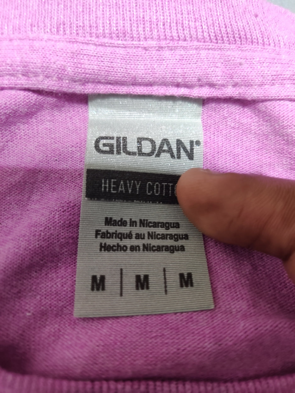 Gildan Men Cotton Pink T Shirt M