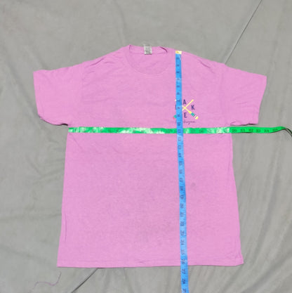 Gildan Men Cotton Pink T Shirt M