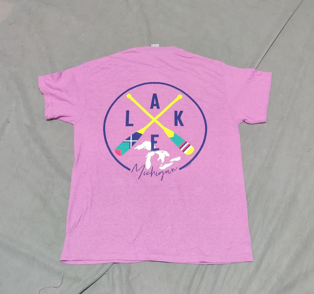 Gildan Men Cotton Pink T Shirt M