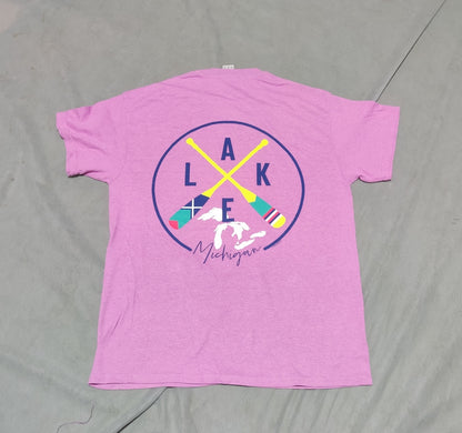 Gildan Men Cotton Pink T Shirt M