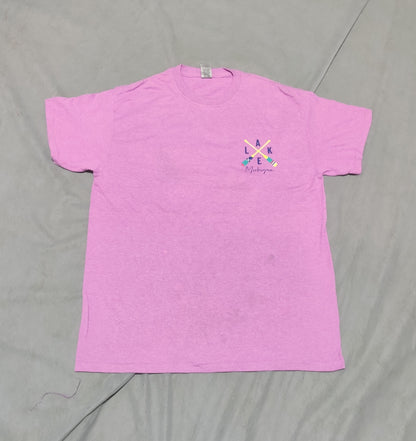 Gildan Men Cotton Pink T Shirt M