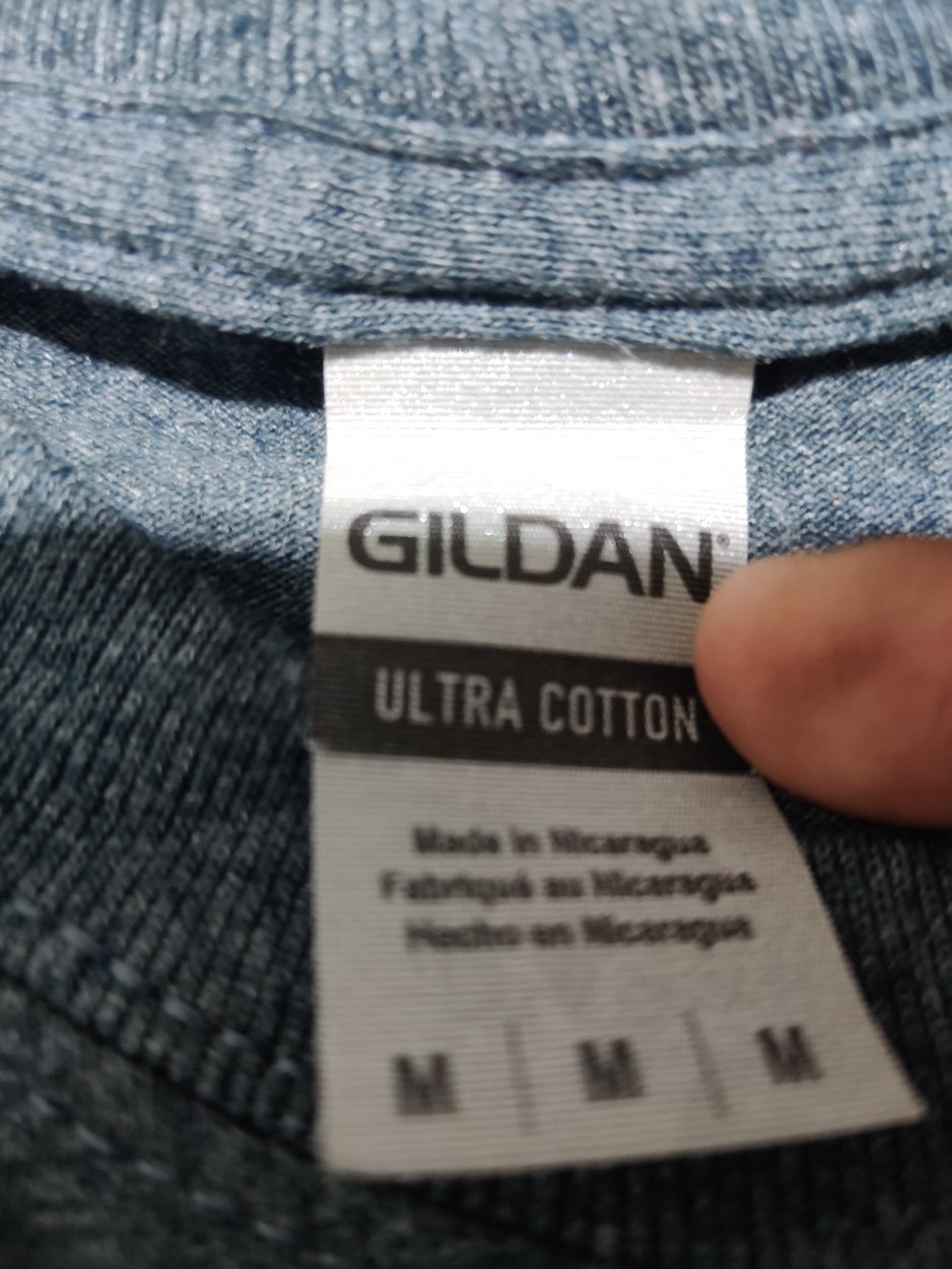 Gildan Men Cotton Gray T Shirt M