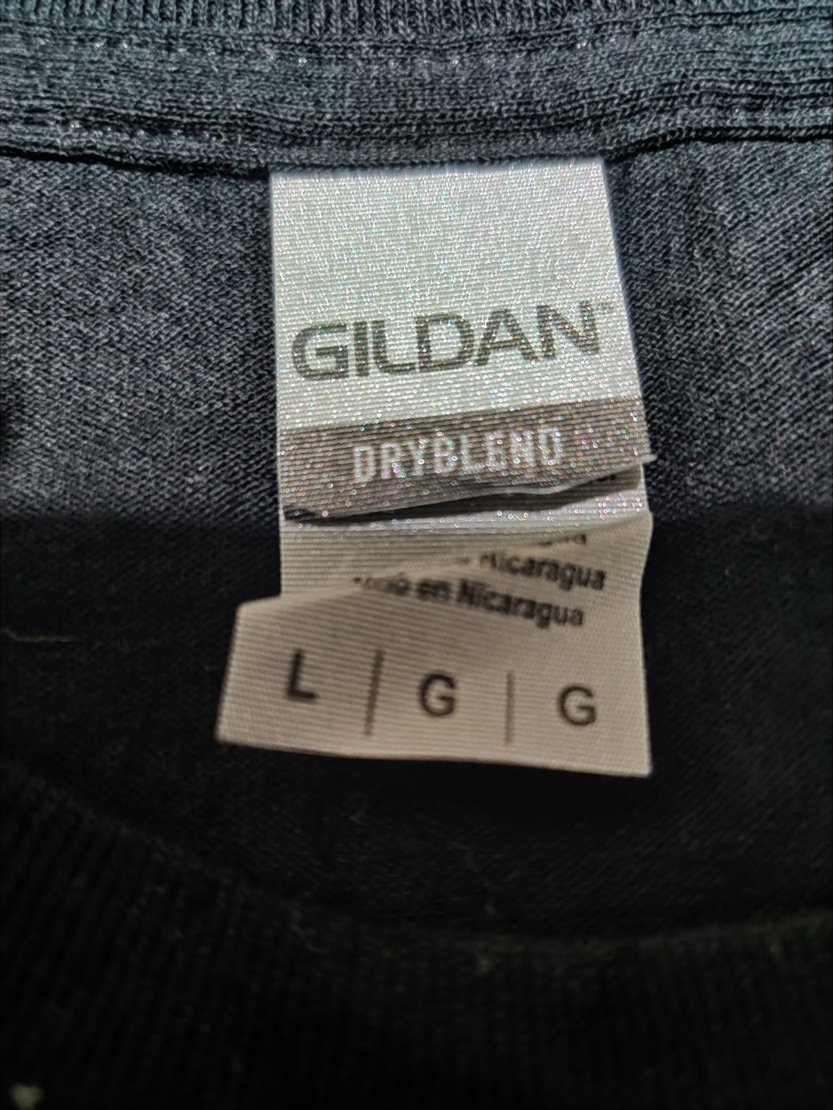 Gildan Men Cotton Black T Shirt L