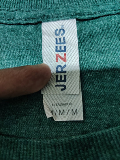 Jerzees Men Cotton Green T Shirt M