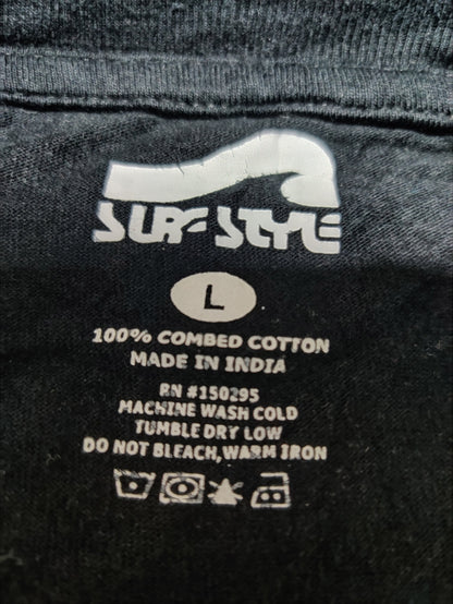 Surf Style Men Cotton Black T Shirt L