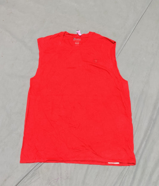 Champion Men Cotton Red Vest T Shirt L