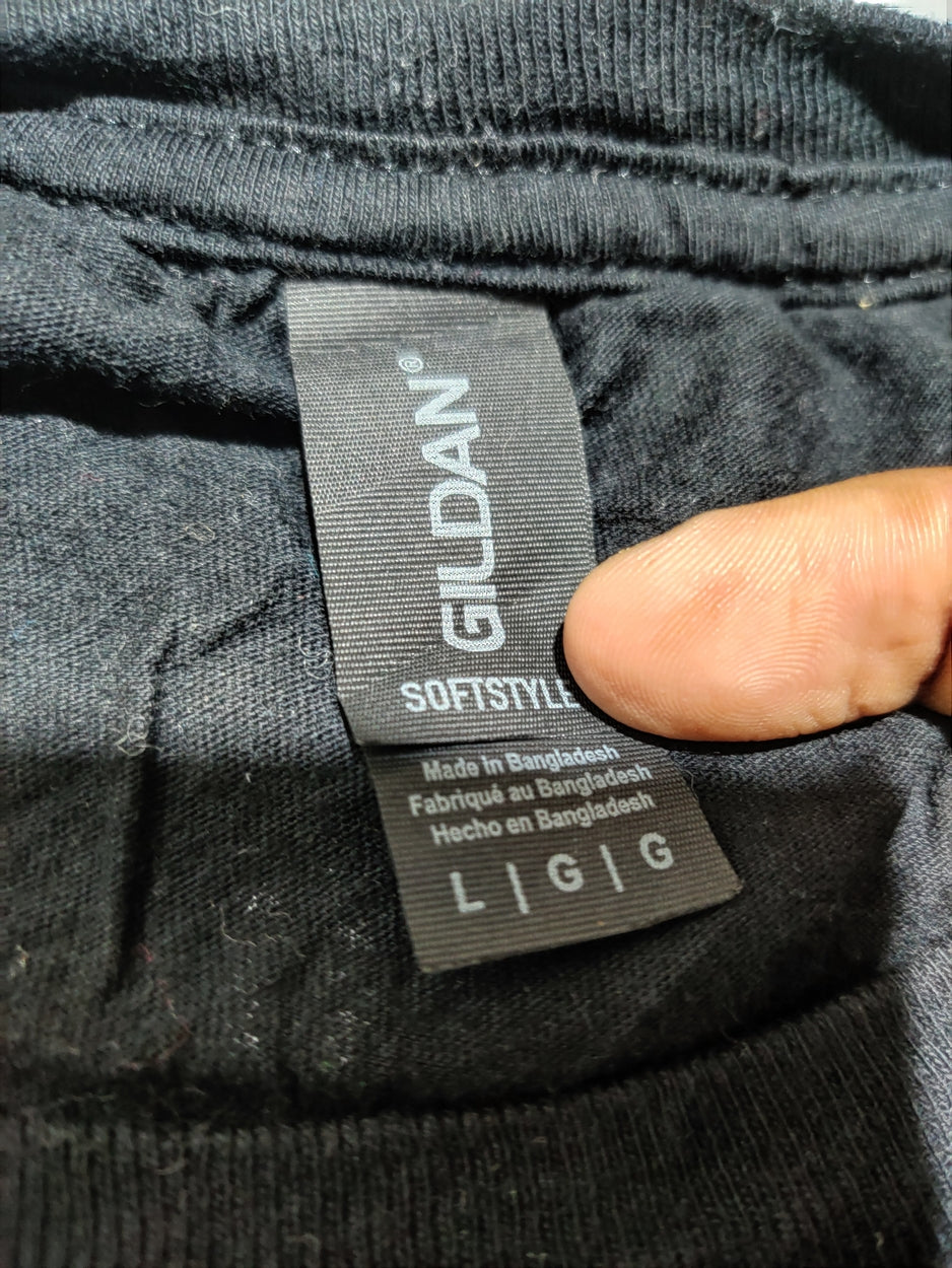 Gildan Men Cotton Black T Shirt L