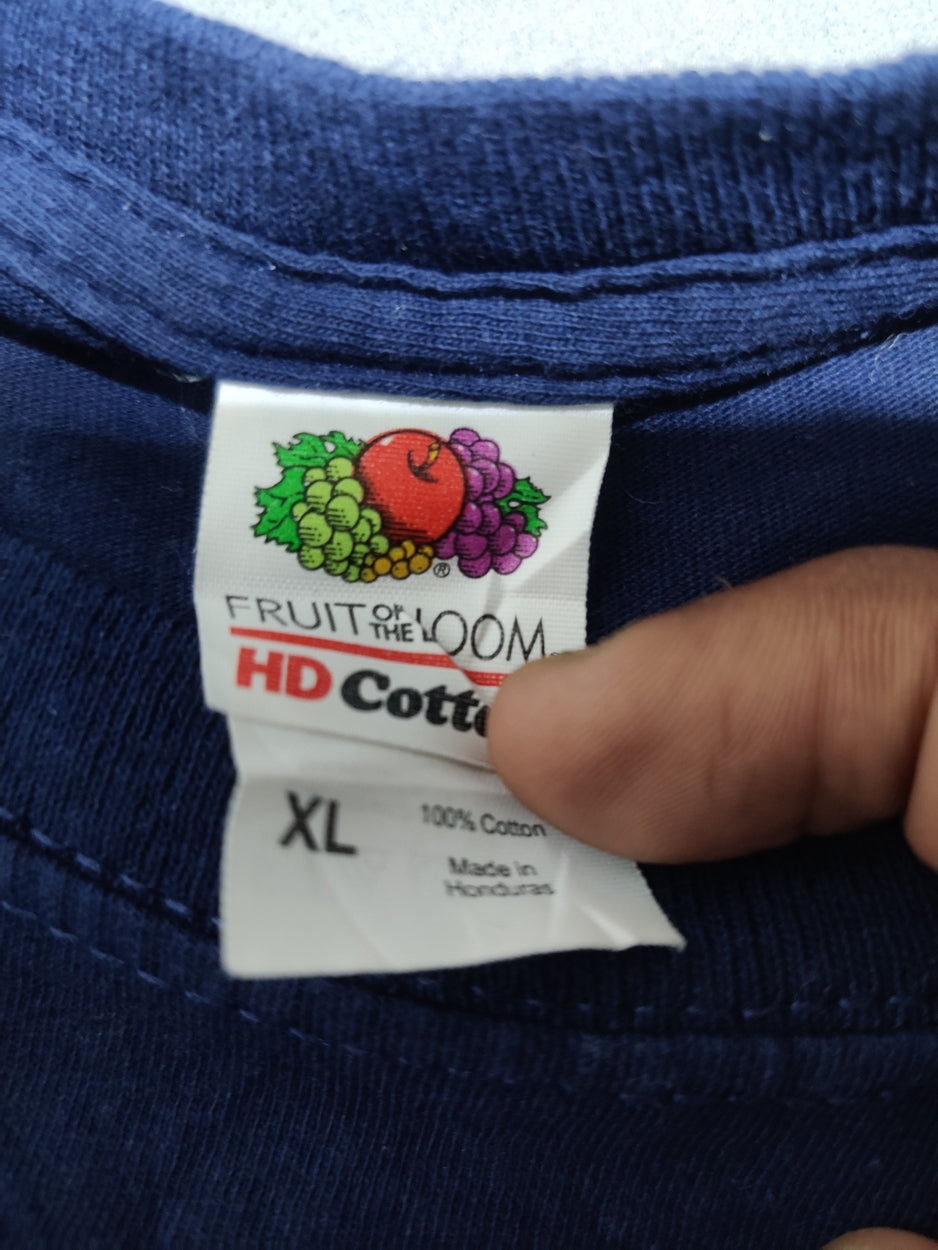 Fruit Of The Loom Men Cotton Blue T Shirt XL