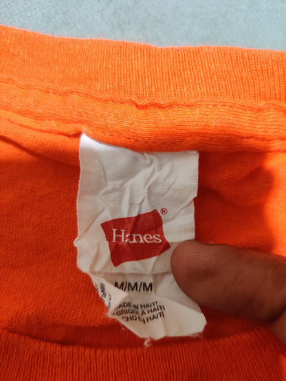 Hanes Men Cotton Orange T Shirt M