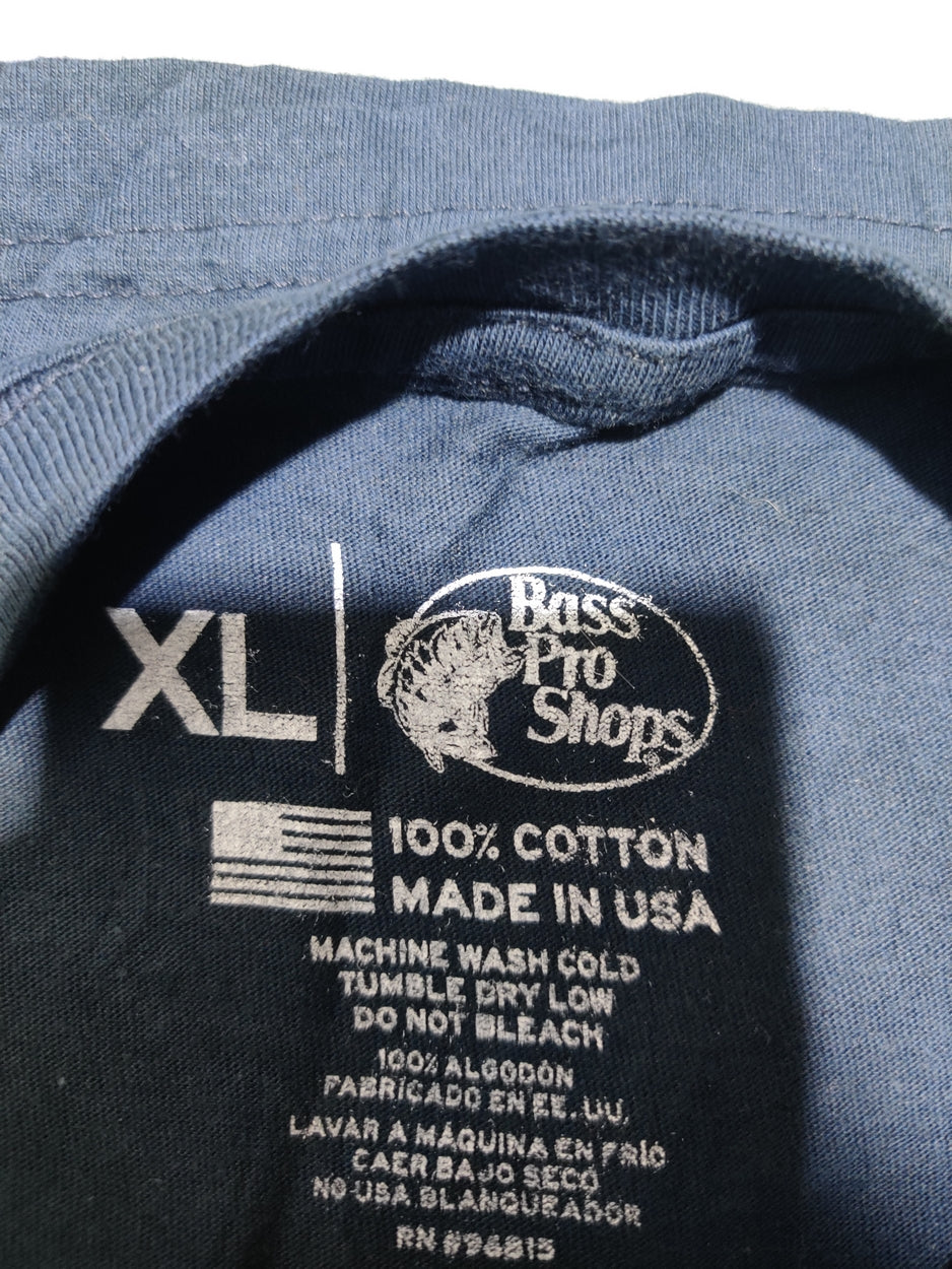 Bass Pro Shops Men Cotton Blue T Shirt XL