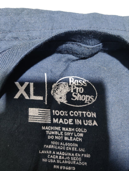 Bass Pro Shops Men Cotton Blue T Shirt XL