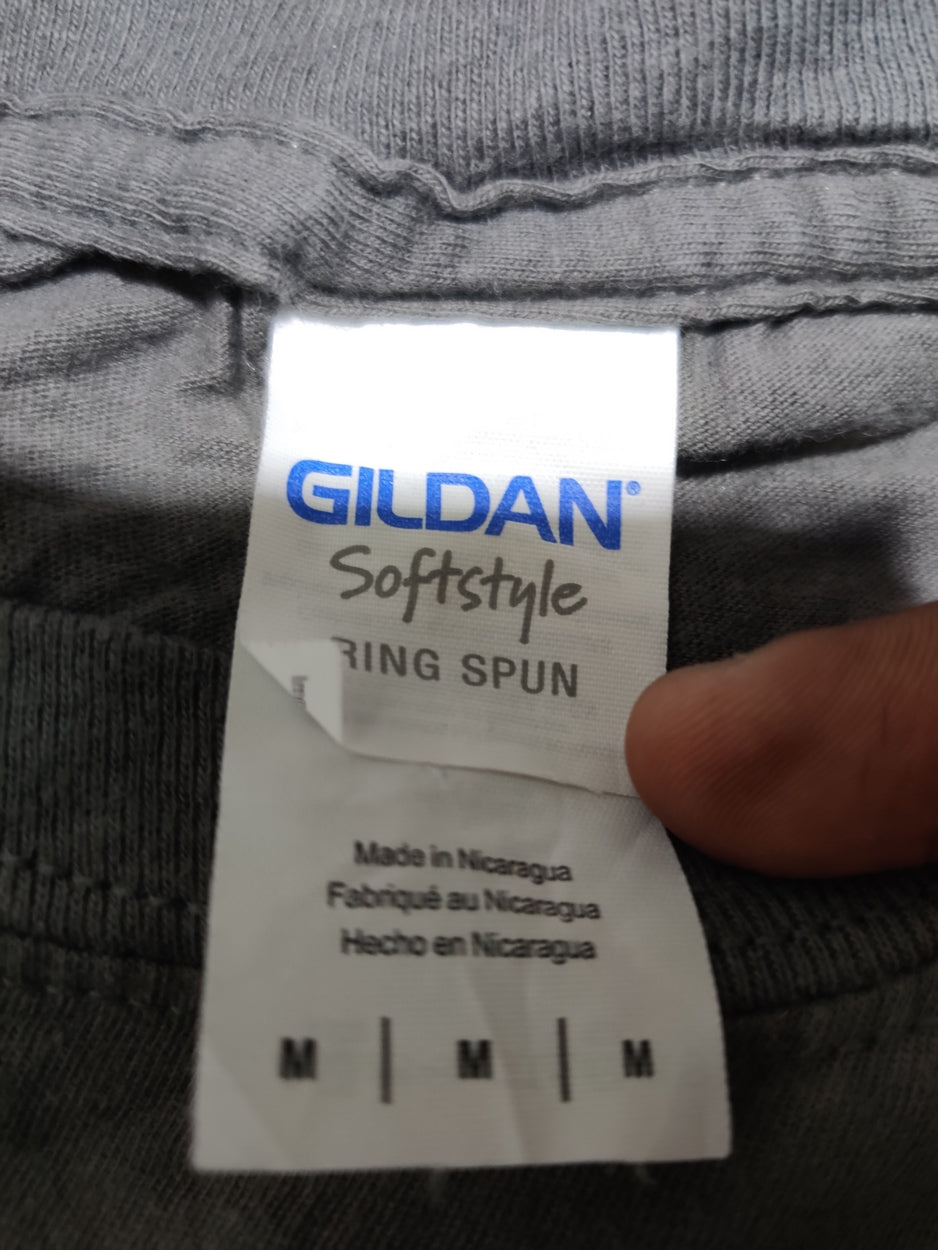 Gildan Men Cotton Gray T Shirt M