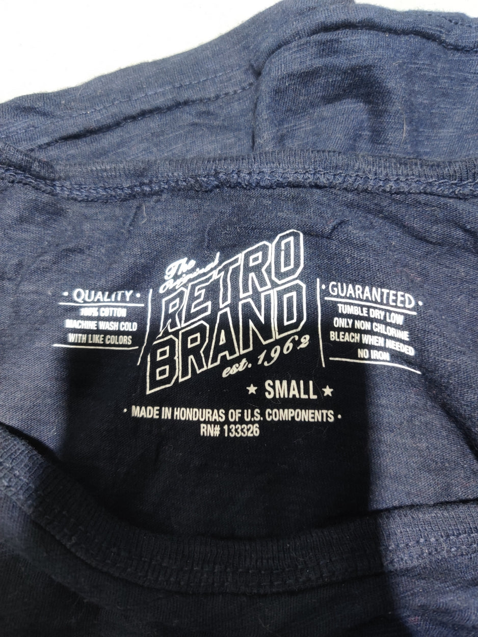 Retro Brand Men Cotton Blue Vest T Shirt Small