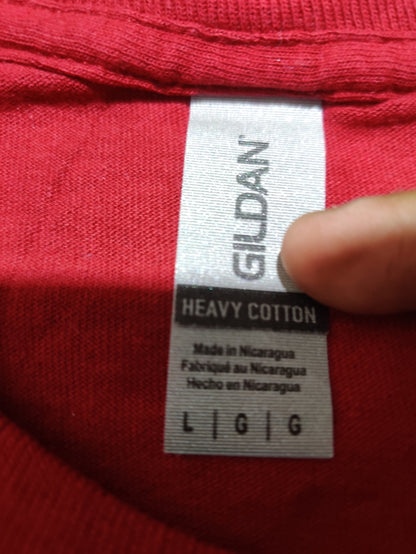 Gildan Men Cotton Red T Shirt L