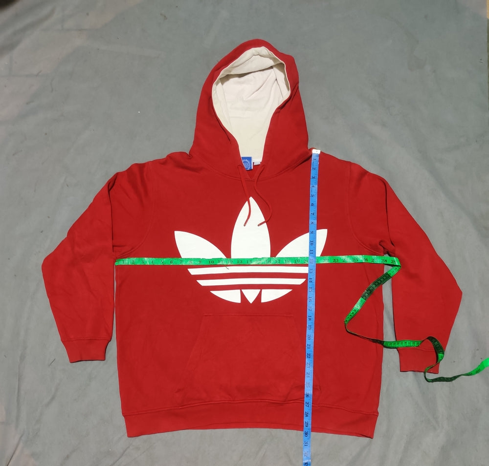 Adidas Men Cotton Fleece Red Hoodie 2XL