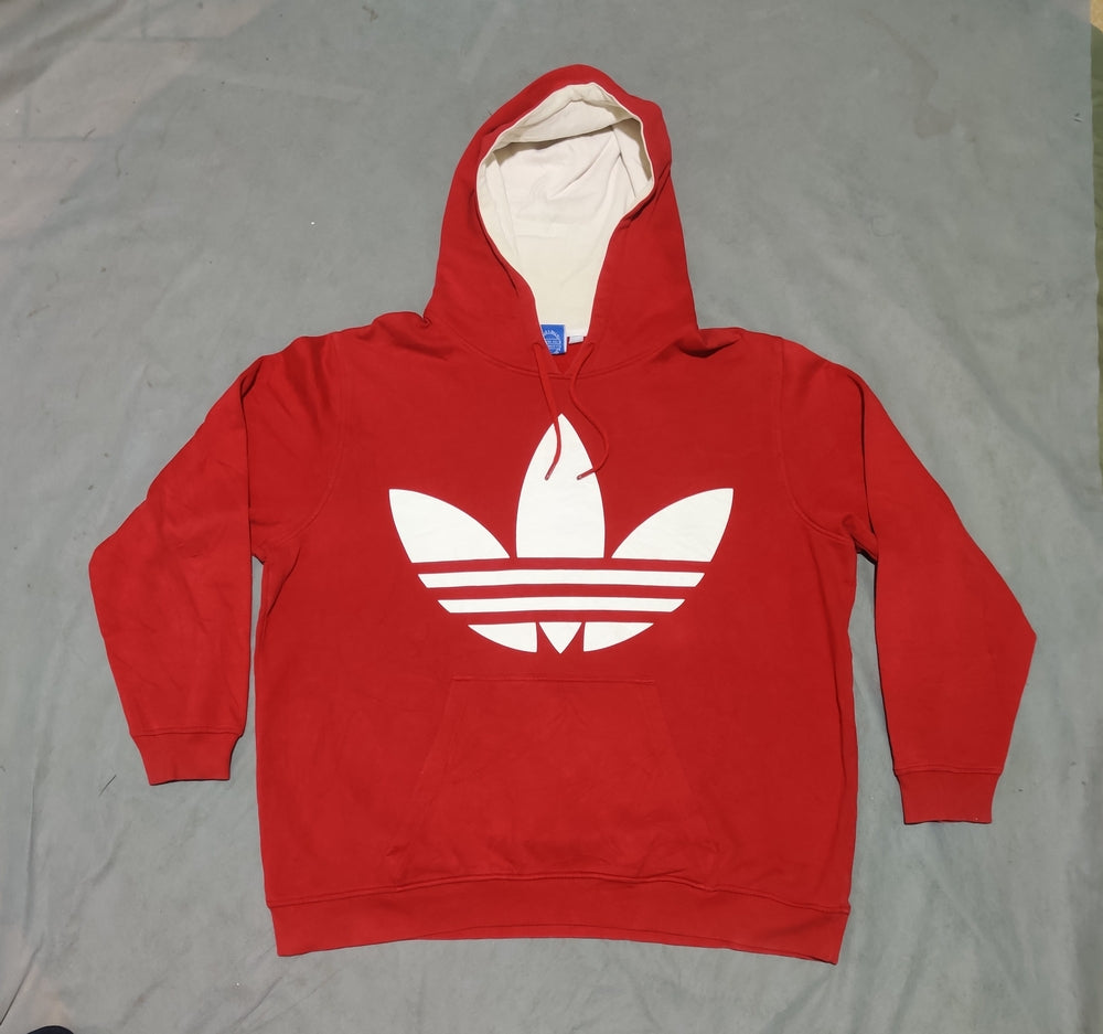 Adidas Men Cotton Fleece Red Hoodie 2XL