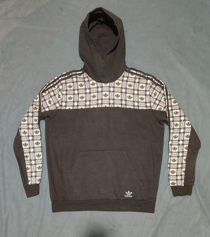Adidas Men Cotton Fleece Brown Hoodie L