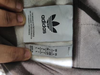 Adidas Men Cotton Fleece Brown Hoodie L