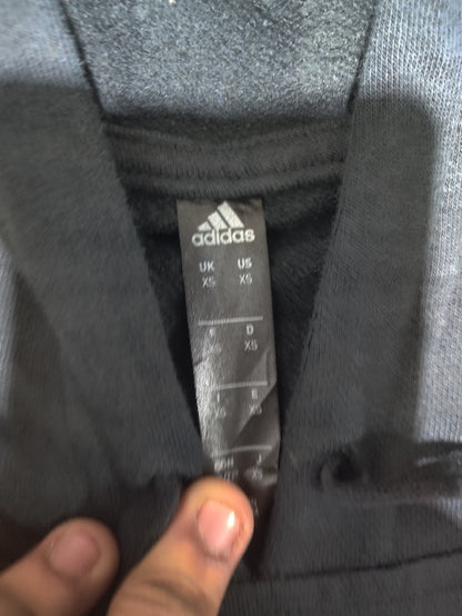 Adidas Men Cotton Fleece Black Hoodie XS