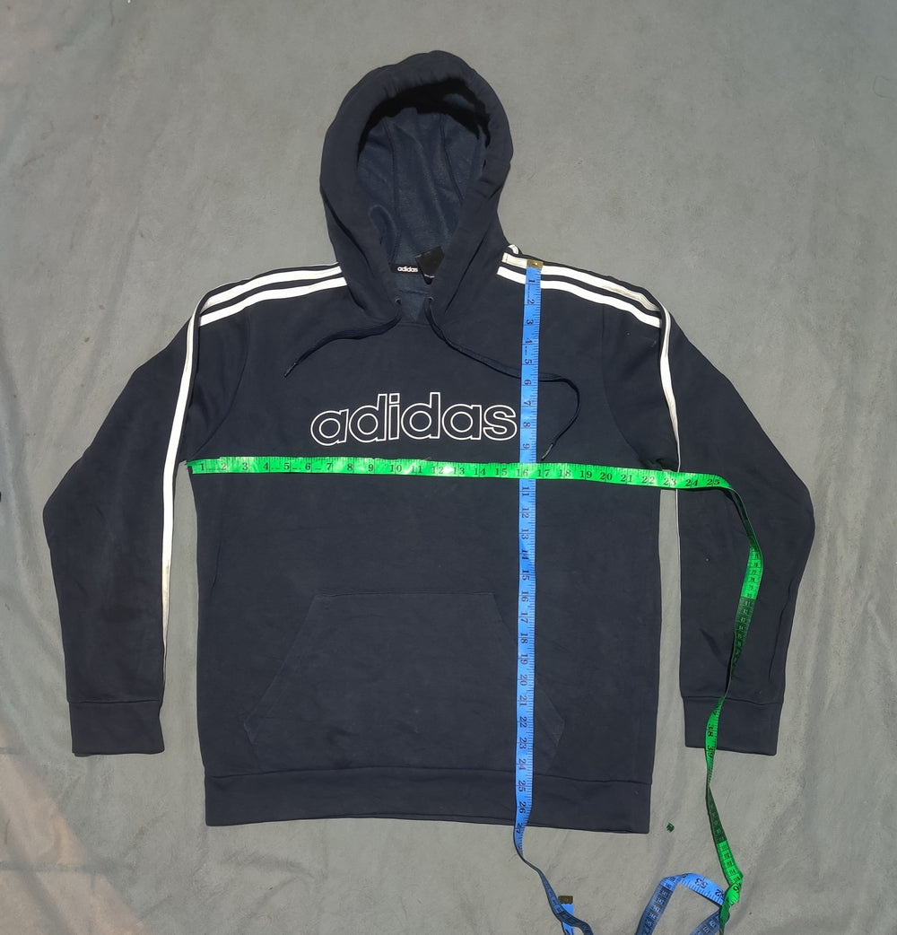 Adidas Men Cotton Fleece Blue Hoodie M