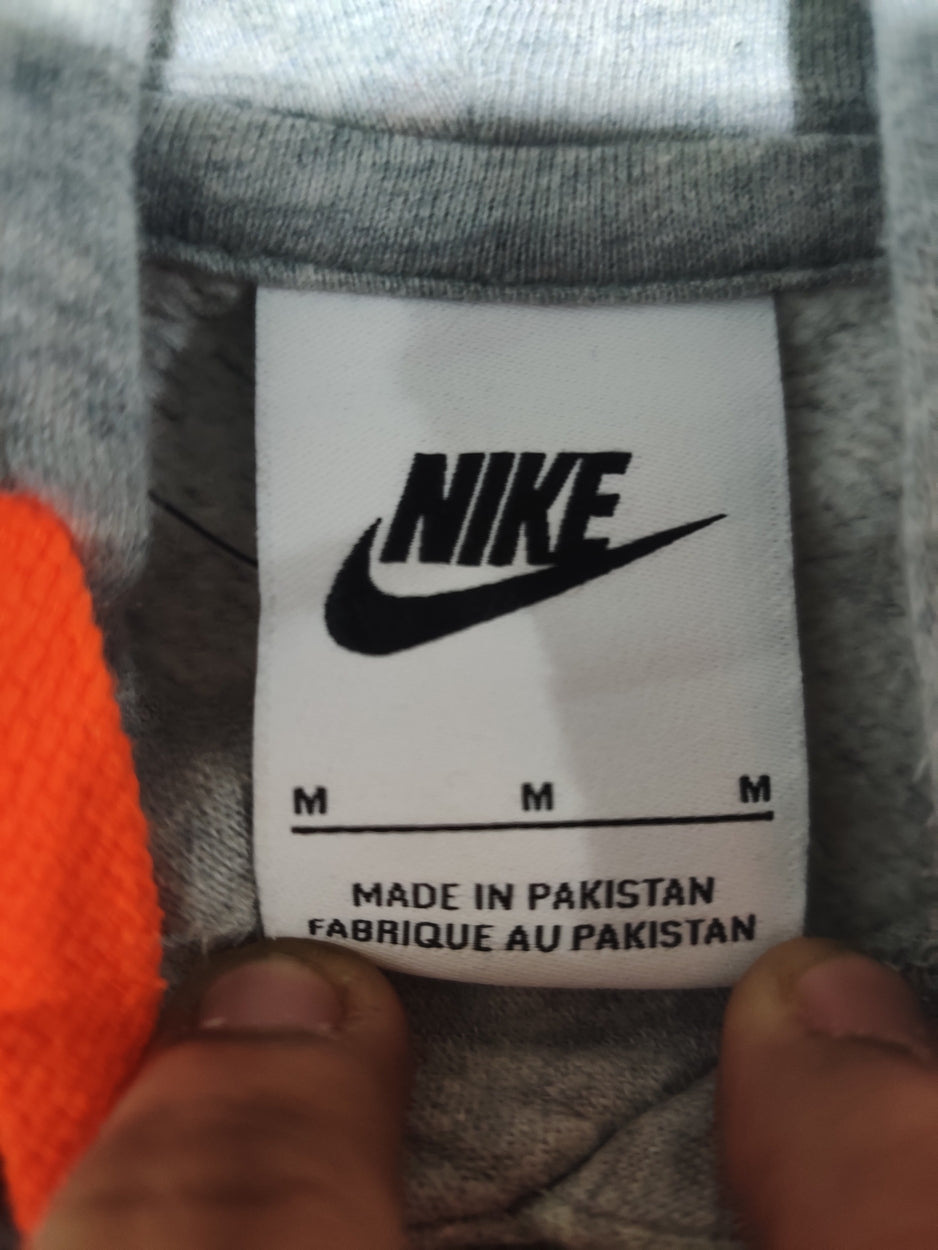 Nike Men Cotton Fleece Gray Hoodie M