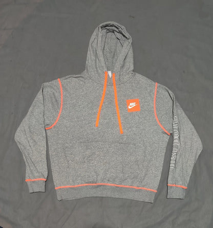 Nike Men Cotton Fleece Gray Hoodie M