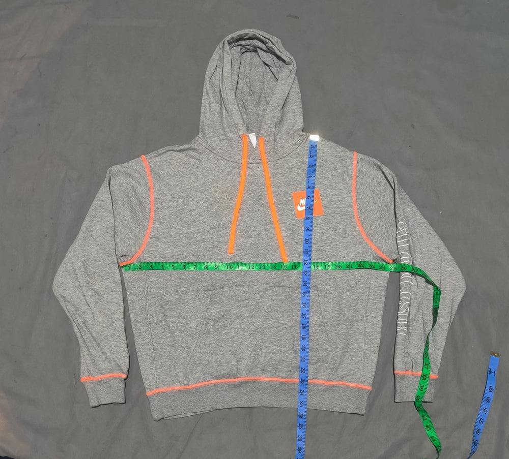 Nike Men Cotton Fleece Gray Hoodie M