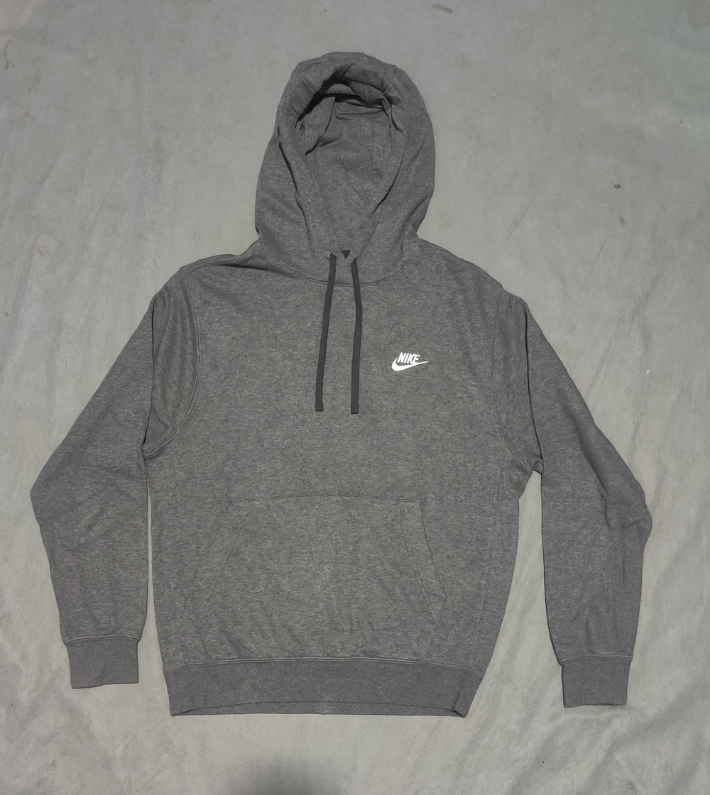 Nike Men Cotton Fleece Gray Hoodie S