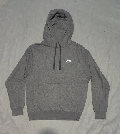 Nike Men Cotton Fleece Gray Hoodie S
