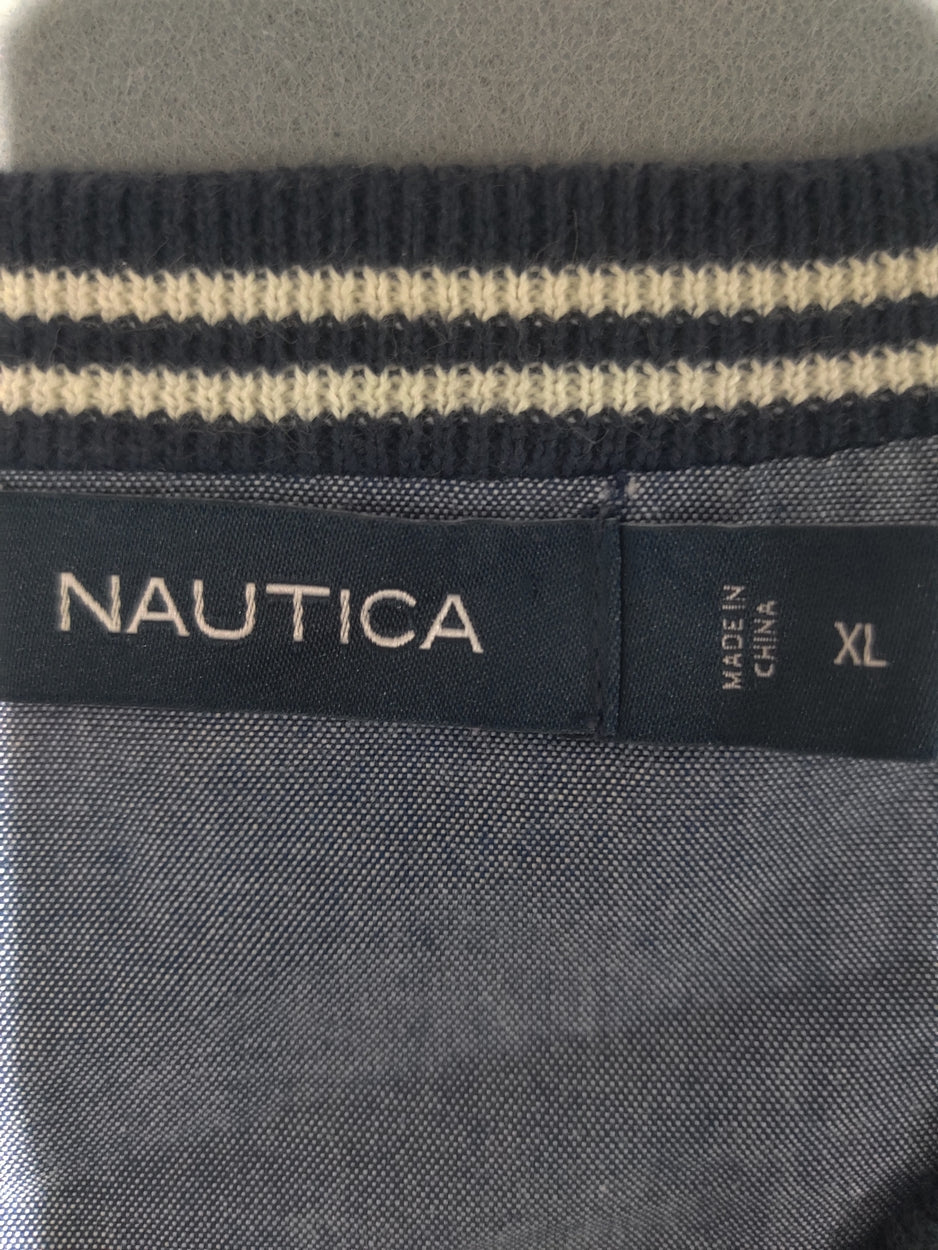 Nautica Men Cotton Fleece Yellow Sweater XL