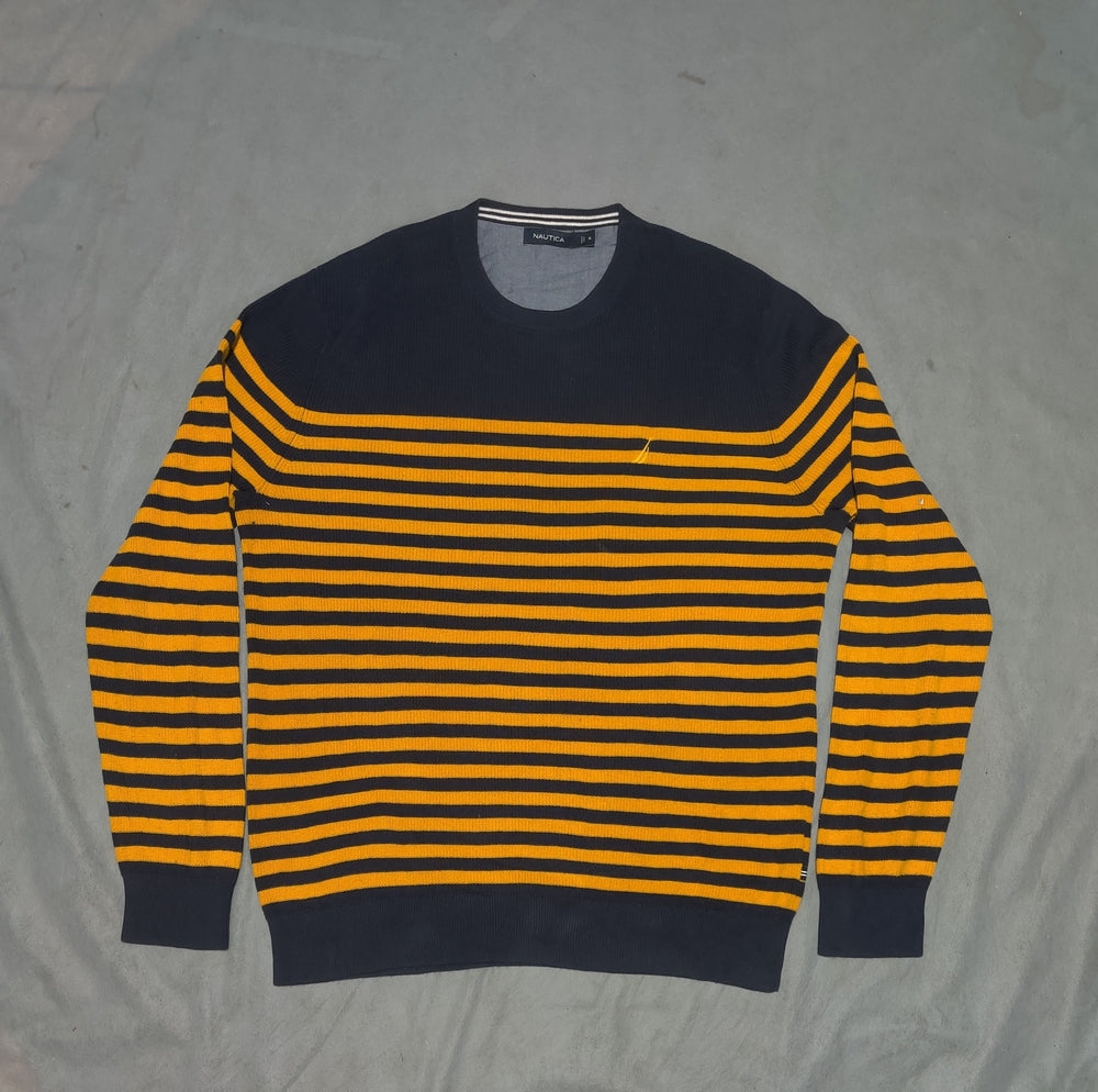 Nautica Men Cotton Fleece Yellow Sweater XL