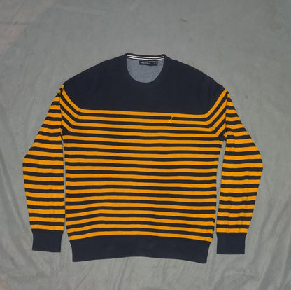 Nautica Men Cotton Fleece Yellow Sweater XL