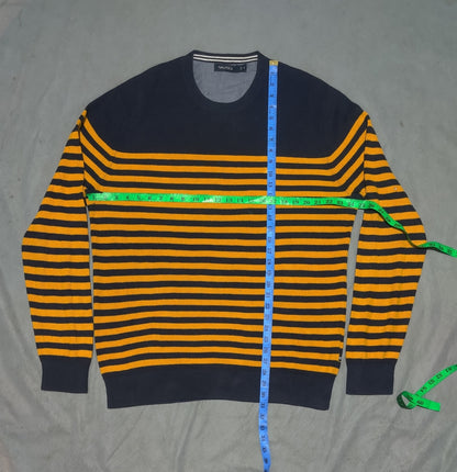 Nautica Men Cotton Fleece Yellow Sweater XL