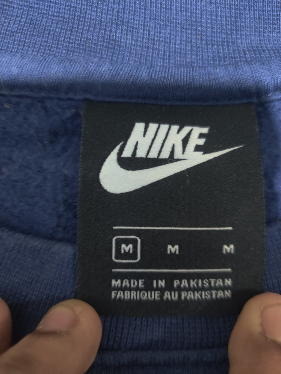 Nike Men Cotton Fleece Blue Sweatshirt M