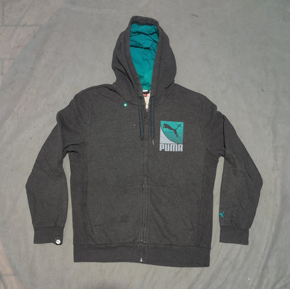 Puma Men Cotton Fleece Gray Zipper M