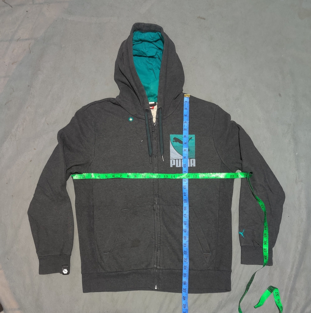 Puma Men Cotton Fleece Gray Zipper M