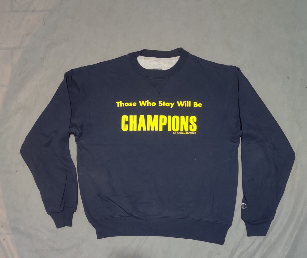Champion Men Cotton Fleece Blue Sweatshirt M